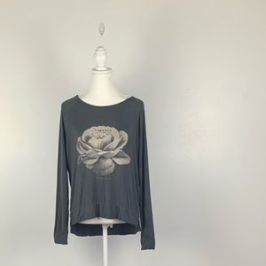 Grey Romance Soft American Eagle Long Sleeve TEE